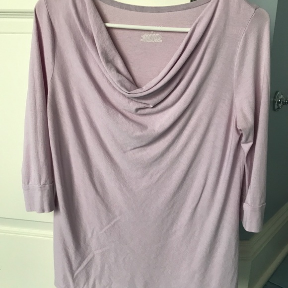 Draped: violet top with 3/4 sleeves - Picture 1 of 7